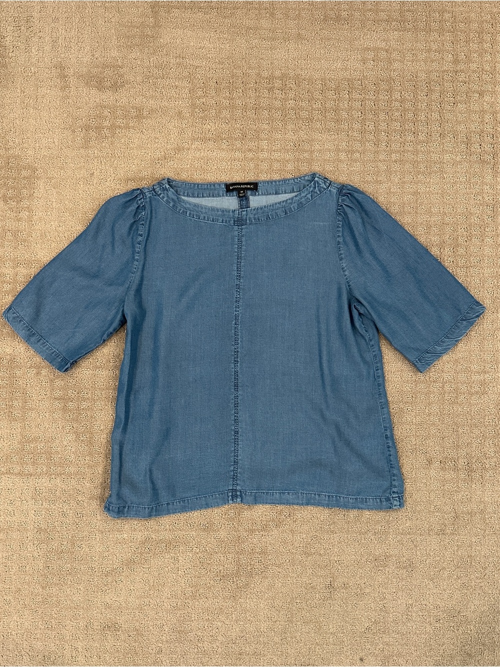 Banana Republic Light Denim Blue Short-Sleeve Blouse